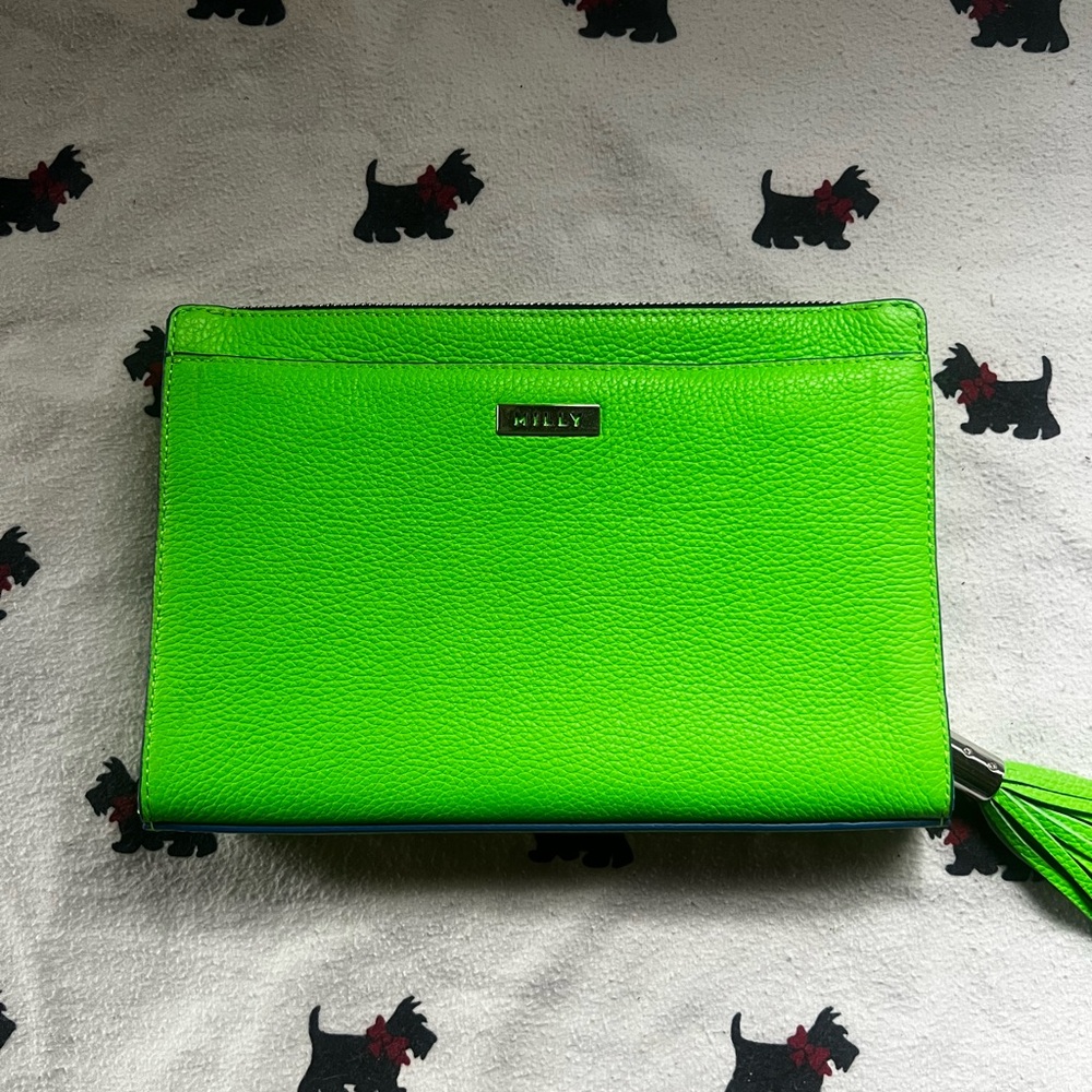 Milly Astor Neon Green Clutch with Tassel